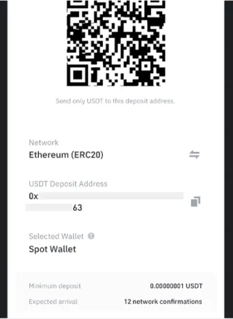 Paste USDT TRC20 deposit address